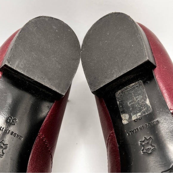 BURGUNDY LONGCHAMP LEATHER LOAFERS - Picture 10 of 14